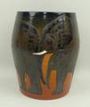 A Dennis China Works pottery vase, circa 2001, decorated by Sally Tuffin with elephants in the 'Moth... 
