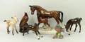 A group of Beswick figures, comprising; Bambi, yearling, foal, chaffinch no 991, and a Beneagles Sco... 