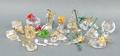 A quantity of Swarovski crystal Christmas tree ornaments, two Memories models of a cafetiere and a t... 