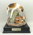 An Albany porcelain figure of a Fox & Hound, limited edition, modelled by Neil Campbell, on a wooden... 