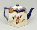 A Ridgway child's part tea service, late 19th century, transfer decorated and clobbered in the 'Mill... 