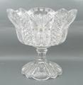 A cut glass bowl on stand, late 19th century, possibly Stourbridge, bowl 38 by 19cm, stand 24 by 19c... 