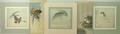 Ohara Koson (Japanese, 1877-1945); Koi Carp; Diving Mallard; Flying Geese, polychrome woodblock prin... 
