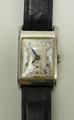 An Art Deco Longines gentleman's tank wristwatch, the silvered dial bearing Arabic numerals, subsidi... 