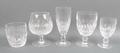 A quantity of Waterford crystal glassware decorated in the 'Colleen' pattern, comprising; three red ... 