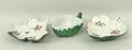 A group of Doccia porcelain leaf shaped pickle dishes, late 18th century, painted with floral sprigs... 