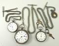 A group of three 19th century silver pocket watches comprising an AW Co Waltham silver pocket watch ... 