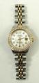 A Rolex lady's Oyster Perpetual 468 date just wristwatch, circular mother of pearl dial set with dia... 