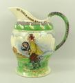 A Fieldings, Crown Devon pottery musical jug of baluster form decorated and playing 'On Ilkla Moor B... 
