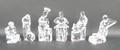 A group of Orrefors glass figures depicting men at work. (6)