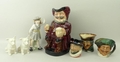 A Royal Worcester porcelain figure modelled as Katie's Day Schooltime, Royal Doulton character jug m... 