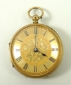 A Victorian lady's 18ct gold open faced, key wind pocket watch by Jefferson Bros, Keighley, no 3882,... 