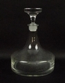 A Whitefriars cut glass ship's decanter and stopper of plain form, 24cm high.