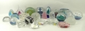 A quantity of Mdina glass paperweights, European paperweights and clear glass weights, some with cut... 