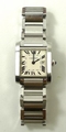 A men's Cartier stainless steel Quartz Francaise tank bracelet watch, model 2465 medium size, body n... 