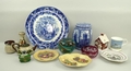 A quantity of ceramics and glass comprising a Maling ware for Ringtons tea caddy, a Coalport pastill... 