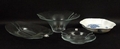 Holme Gaard of Copenhagen: a clear glass bowl, dish, and low bowl, designed by Torben Jorgensen, tog... 