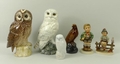 A group of figures, comprising a Royal Doulton Beneagles Tawny Owl, a Royal Doulton Beneagles Snowy ... 