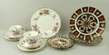 A set of three Royal Crown Derby Old Imari plates, pattern no 1128, 21.5cm diameter, two Traditional... 
