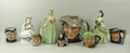A group of Royal Doulton character jugs comprising The Poacher D6429, Gulliver D6563, The London Bob... 