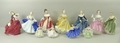 A quantity of Royal Doulton porcelain figures, comprising Fragrance HN2334, Southern Belle HN2229, N... 