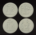 A set of four Bing & Grondahl parian porcelain plaques, designed by Thorvaldsen, Four Seasons of Lif... 