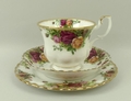 A Royal Albert part tea set decorated in the Old Country Roses, comprising six tea cups and saucers,... 