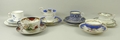 A collection of trios comprising Royal Worcester, Aynsley, and two further, and two tea cups and sau... 