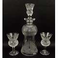 A set of Edinburgh Crystal, thistle shaped glassware, engraved with thistles and leaves, comprising ... 