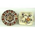 A Royal Crown Derby Imari plate, marked 1128 XLII, 27cm, and a Masons Patent Ironstone China plate, ... 