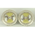 A pair of Meissen cabinet plates, early 20th century, with shaped and pierced edges, each painted wi... 