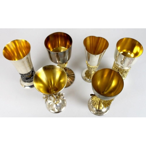 408 - A group of six post war silver gilt commemorative goblets, by Aurum, comprising St Paul's, Hereford,... 