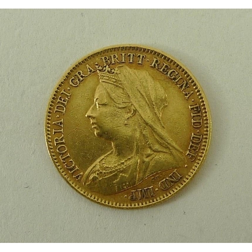 412 - A Victorian gold half sovereign, 1901.