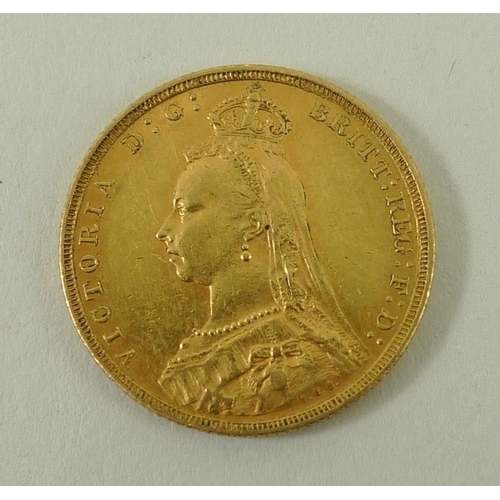 417A - A Victorian gold sovereign, 1889.