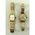 A 9ct gold Tudor Rolex 1960's wristwatch, the tank watch with batons, and a further Tudor wristwatch... 