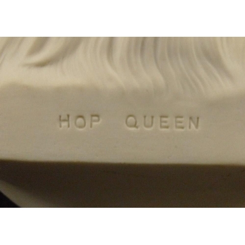 44 - A 19th century Copeland Parian bust of 'The Hop Queen', stamped verso 'Ceramic and Crystal Palace Ar... 