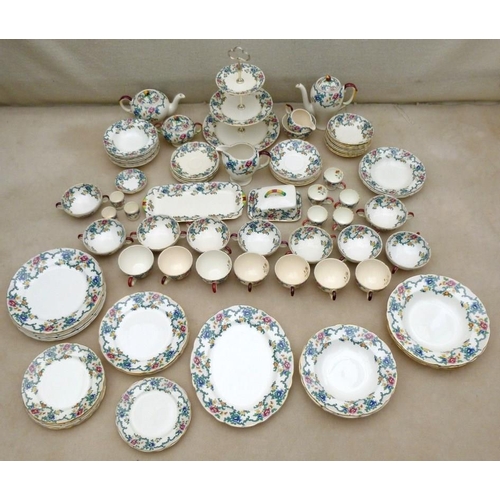 62 - A Victorian and later Royal Cauldon part dinner, tea and coffee service, decorated in the Victoria p... 