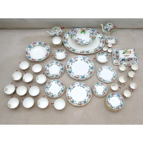 62 - A Victorian and later Royal Cauldon part dinner, tea and coffee service, decorated in the Victoria p... 