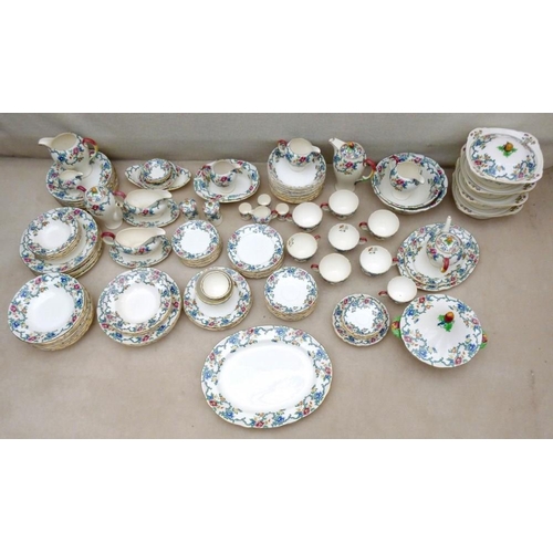 62 - A Victorian and later Royal Cauldon part dinner, tea and coffee service, decorated in the Victoria p... 