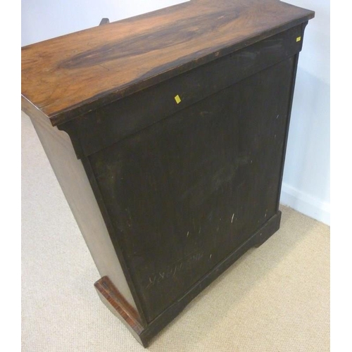 664 - A 19th century walnut and inlaid pier cabinet, with ormolu mounts, single glazed door enclosing a si... 