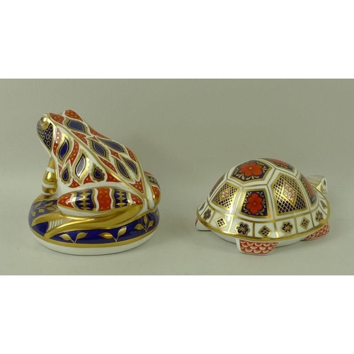 8 - A Royal Crown Derby Imari frog paperweight, and a Royal Crown Derby Imari tortoise paperweight, both... 