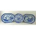 A group of Chinese blue and white plates, 19th century, comprising an octagonal plate, decorated wit... 