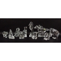 A collection of Waterford glass figurines, 20th century, comprising horses head, 11.5cm, boxed, hors... 