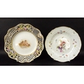 A Meissen, New Osier, plate, hand painted with floral sprays and butterflies, marked to base, 23cm, ... 
