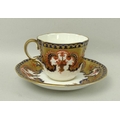 A Royal Crown Derby porcelain part tea service, late 19th century, decorated in the Imari style, com... 