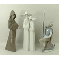 A group of Lladro figurines, comprising Monk, 2060, 34cm, Nuns, 4611, 33cm, with dedication and sign... 