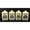 A set of four F Fleure ceramic square form storage jars, labelled 'Sucre', 'Chicoree', 'Farine', and... 