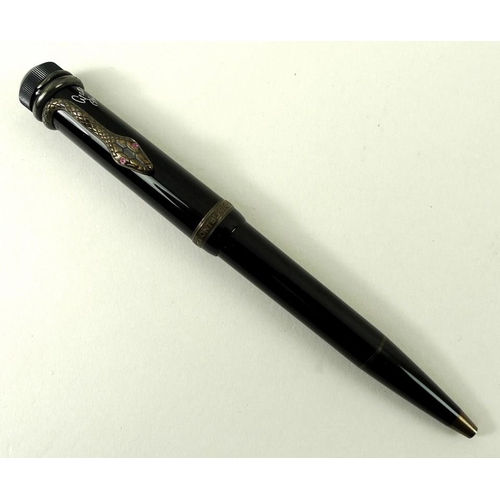 705 - A Mont Blanc Agatha Christie ball point pen, limited edition no 14002 / 25000, decorated with a snak... 