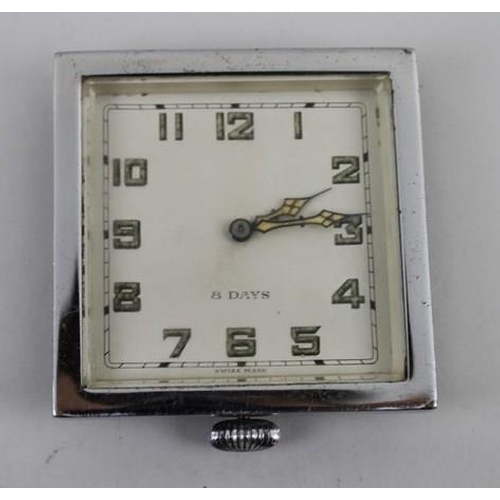 707A - A George V silver cased travelling clock, with 8 day manual wind Swiss Buren 15 jewel movement set i... 