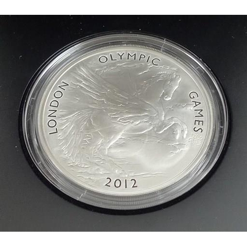 752 - A silver proof £10 coin for The Royal Mint 2012 Olympic Games 5oz 0.999, Pegasus designed by Christo... 